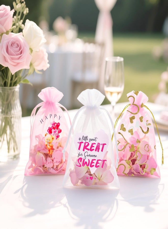 joycraft 30Pcs Valentine's Day Organza Bags - 4x6In Heart Drawstring Party Favor Bags, Small Valentine's Day Gift Wrapping Pouches for Jewelry, Cookie, Candy, Chocolate - Image 4